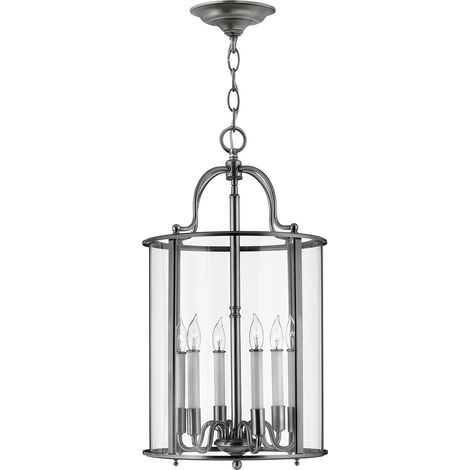 Elstead Gentry - Lanterna da soffitto a 6 luci grande in peltro, attacco E14 (1/4)