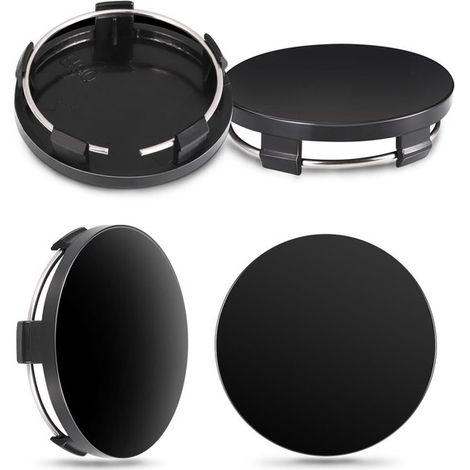 Radkappen 60 mm, universelle Radabdeckungen mit polierter Oberfläche, schwarz 4er Set (1/5)