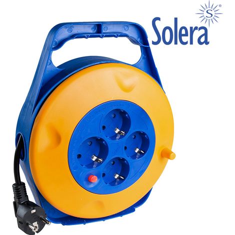 Avvolgicavo 10m 3x1,5 con 4 prese bipolari con t/t laterale solera