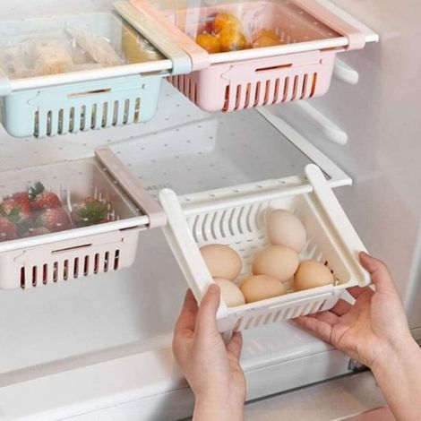Boîte De Rangement Frigo - Extensible 20 5 X 16 4 X 7 6 Cm - Pour Réfrigérateur Congélateur Cuisine - Lot De 4 (1/4)
