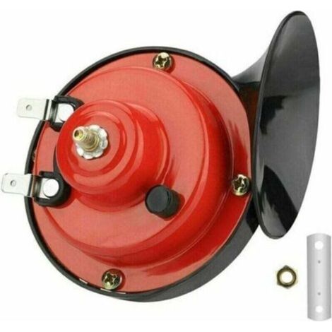 Klaxon de train 12 V 300 dB étanche pour moto camion train bateau voiture SUV bateau - rouge