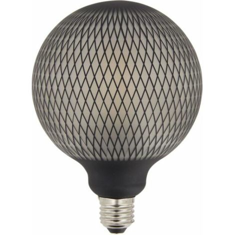 Ampoule Déco LED Filament, Aspect Filet Noir, G125, culot E27, 6W cons. 1800K Blanc Chaud (1/5)