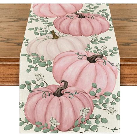 Chemin de table automnal, décoration pour fête à la maison, 33 x 122 cm (1/5)