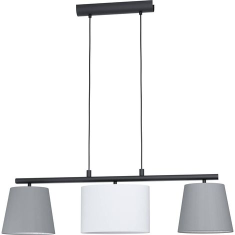 Pendelleuchte Almeida 3Xe14 Verschiedene mehrfarbige Stofflampenschirme L86 cm Eglo (1/5)