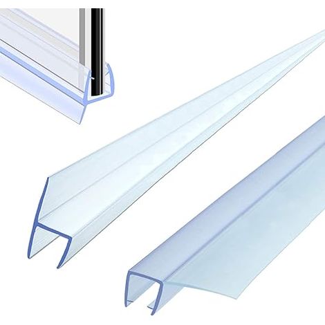 Joint Douche Courbé 2 Pièces Joint Porte Verre Douche Longueur Joint Porte Douche Bas Joint Porte Douche Salle Bain Joint Seuil Douche Épaisseur Verre 10 mm pour Porte Vitrée de la Cabine de Douche (1/5)