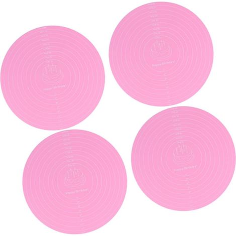 4 Pièces Tapis de Cuisson Silicone Rond Antidérapant Tapis Pâtisserie Réutilisable Non Adhérent et Pâte Polyvalent pour Cuisson'-'-