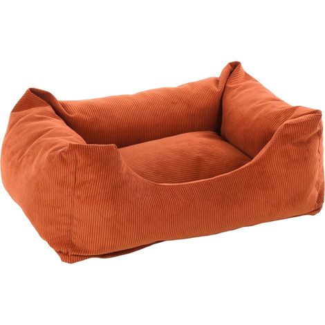 Coussin panier côtelé Rectangle Cognac 65x50x20cm (1/4)