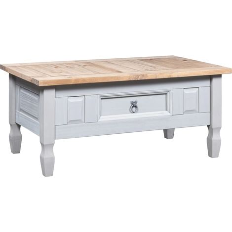 vidaXL Tavolino Caffé Pino Messicano Corona Range Grigio 100x55x44 cm (1/5)