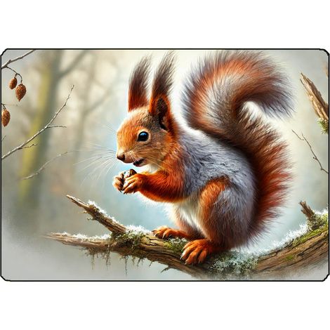 Planche à découper écureuil sur un arbre 28.5 x 20 cm