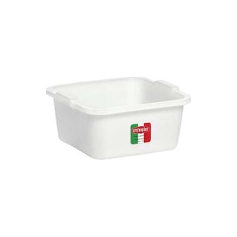 BACINELLA QUADRA IN POLIETILENE BIANCA- - cm.34x34x14 da lt.11 - 5 pezzi STEFANPLAST