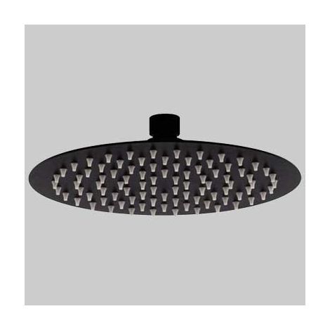 SOFFIONE DOCCIA INOX TONDO NERO - Dm 200