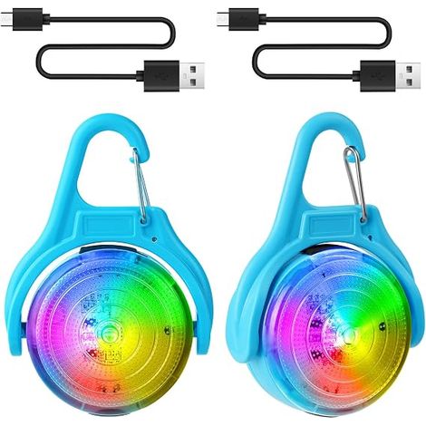 Haustierlampe, passend für Hundehalsbänder, 4 Blinkmodi, USB-wiederaufladbare Hundelampe, geeignet für Haustiere, Nachtspaziergänge, Camping, IPX8 wasserdicht - blau. (1/5)
