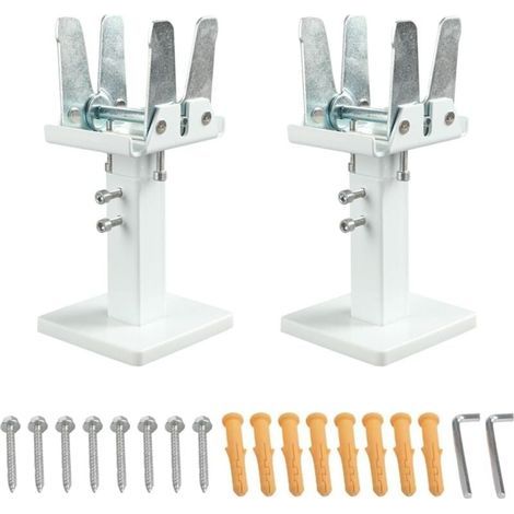 Set of 2 Radiator Supports, Floor Mount Radiator Feet Kit 14-21 cm Adjustable Steel Radiator Support, Double Stability Radiator Shelf for Panel Radiators (1/4)