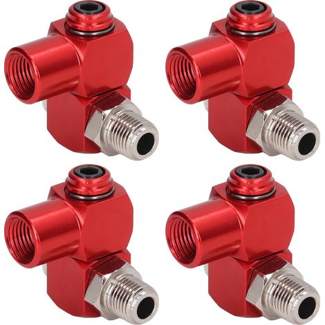 Conector de manguera de aire de 360° (4 piezas) - Rosca NPT de 1/4" - Adaptador para herramientas neumáticas industriales (1/5)