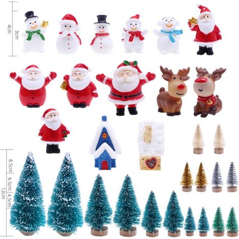 Lot 30 figurines miniatures Noël dessin animé déco (1/5)