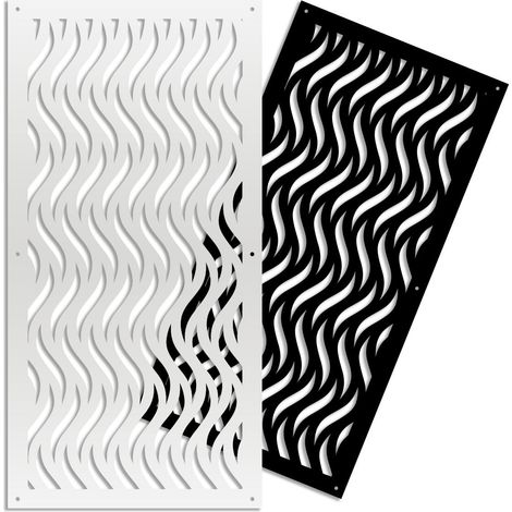 VERTICALWAVES - Panneau ajouré en PVC - Brise-soleil - Couleur : noir - Dimension : 50x150 cm