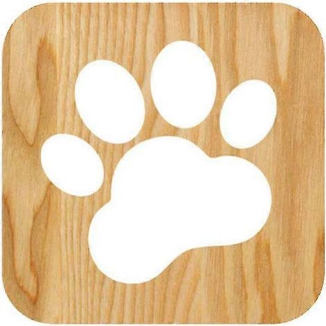 Veilleuse en bois en forme de patte de chien, panneau décoratif en bois à lettres avec motif de chiot (1/4)
