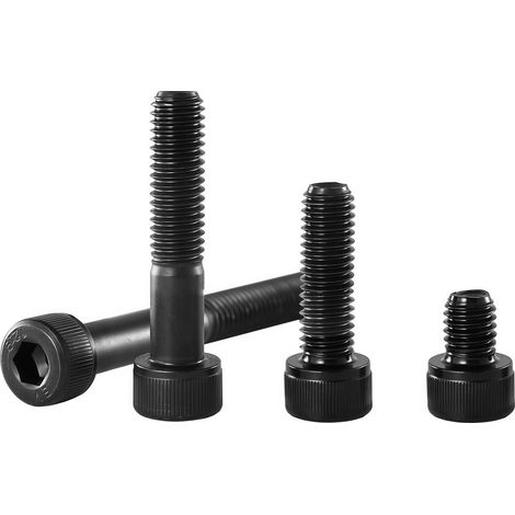 Vis tête cylindrique six pans creux M5x0,8 x45mm, acier allié 12,9, oxyde noir, partiellement filetée, auto‑machinerie‑bricolage, 30 PCS (1/5)