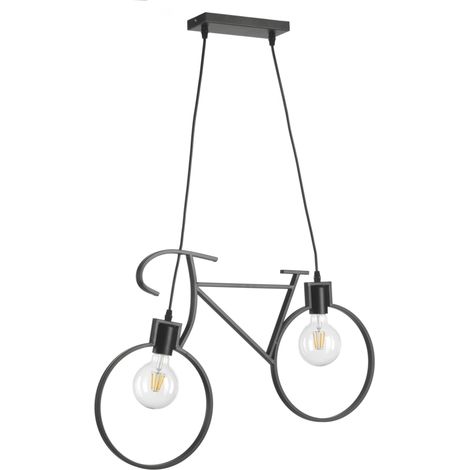 Onli Bike Lampada a Sospensione Bicicletta, Nero, 67 x 44 cm (1/4)