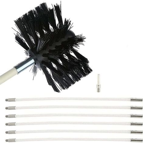 Kit de ramonage, brosses de ramonage, système de ramonage rotatif, jeu de brosses de ramonage (6 brosses, 410 mm)