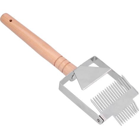 Entdeckelungsgabel, Doppelkopf-Honigschneidegabel, Schaber, Bienenstockwerkzeug, Imkerwerkzeug, Holzgriff (1/5)