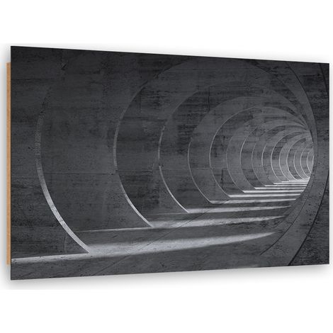 Quadro deco panel, Tunnel 3D grigio - 90x60 (1/5)