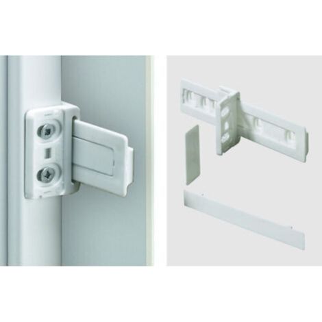 Verdecktes Scharnier für Einbaukühlschrank – Weißer Kunststoff – Komplettset mit Führungsschiene und Adapter – Maximale Traglast 30 kg (1/5)
