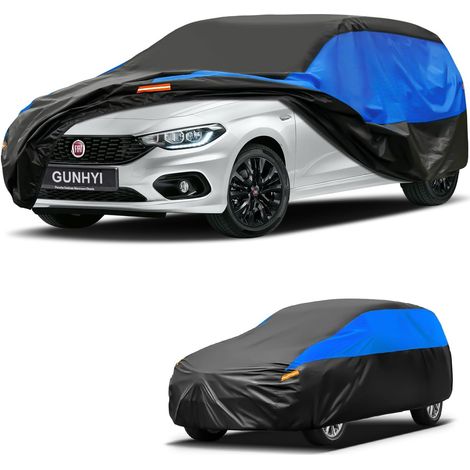 Housse de Voiture Imperméable et Respirante, Bâche pour Fiat Tipo, Housse de Voiture Noire et Bleue, Bâche de Garage Complète pour Protéger de la Pluie.,Convient pour Fiat Tipo (1/5)