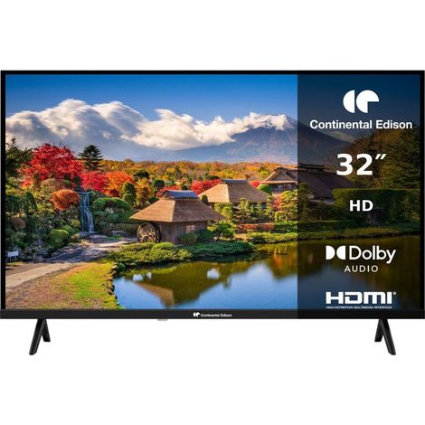 TV LED HD - CONTINENTAL EDISON - 32“ (81 cm) - 2xHDMI - 2xUSB - Schwarz - CELED32HD25B6 (1/5)