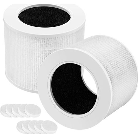 Pack Core Mini Replacement Filter Compatible with LEVOIT Core Mini Air Purifier, 3-in-1 High Efficiency True HEPA Core Mini Replacement Filter, 2 Filters + 10 Aromatic Pads MUMU (1/4)