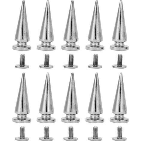 Set mit 10 26-mm-Kupfernieten inklusive Schrauben für DIY-Ledertaschen und -Schuhe (Silber) (1/5)