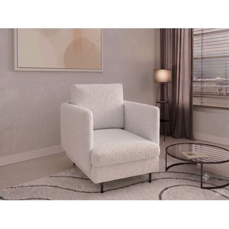 Sessel Designersessel HELMER Stoff Baloo Weiß