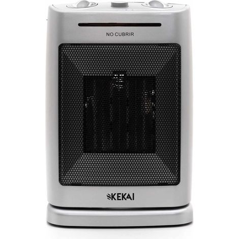 Termoventilatore Ceramico Oscillante 1500W Kekai Little Silver 20x15x30 cm Color Argento