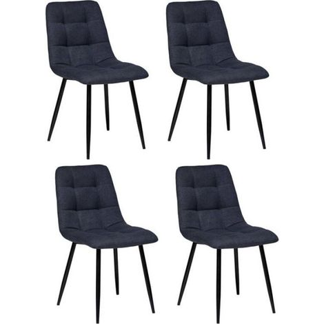 Lot de 4 Chaises Design "Sirac" 83cm Gris Foncé (1/4)