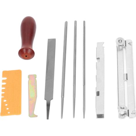 Kit de 10 limes d'affûtage pour chaînes de tronçonneuse, accessoire pour le jardinage, l'atelier et les projets de bricolage (1/5)