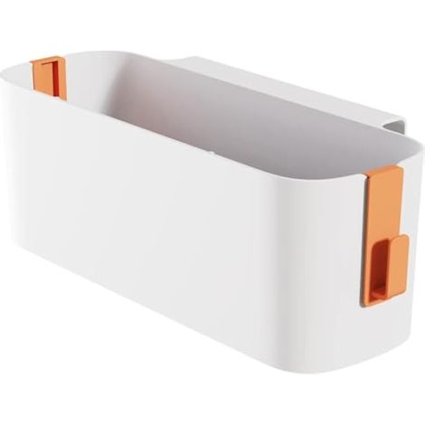 Organiseur de Chevet Suspendu,paniers Suspendus avec 2 Crochets Amovibles,rangement suspendu,organiseur,tablette lit mezzanine,Durable pour Table de Chevet,Chambre,Famille et Bureau (Orange). (1/4)