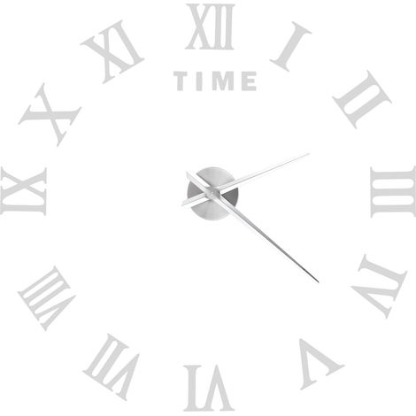 Horloge murale à faire soi-même, chiffres romains, sans cadre, surface miroir, argentée (1/5)