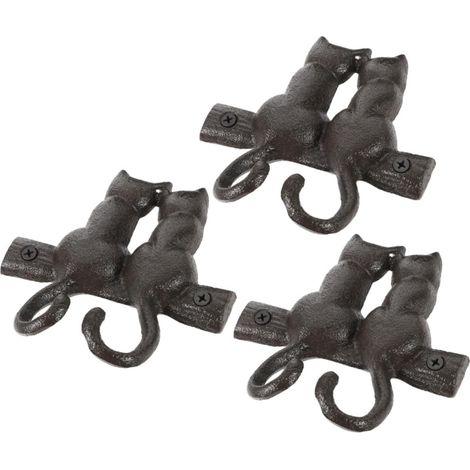 muraux génériques vintage en fonte en forme de chat lot de 2