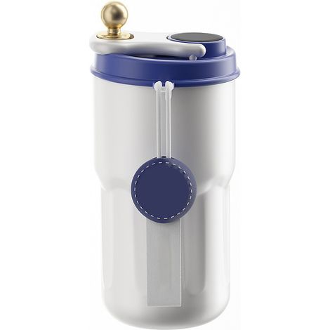 Mug isotherme intelligent en acier inoxydable, design haut de gamme, mug portable pour eau chaude et froide, idéal pour les étudiants et les voyages en voiture, modèle bleu élégant (1/5)