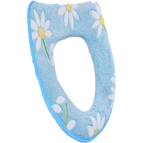 Abattant De Toilette - Universel Floral - Peluche Supérieure - Similicuir Inférieur - Lavable En Machine - Pour WC Standard - 1 Pièce (1/5)