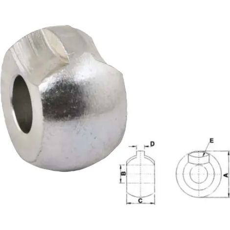 Rotula con taglio Cat.1-2-3 foro 22.1-28.4mm L 35-44.5mm spessore 10mm - 51163 (1/2)