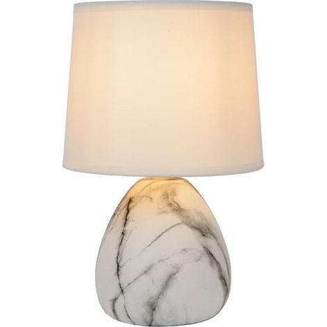 Lampada da tavolo Lucide Marmo bianca E14 40W 25,5cm