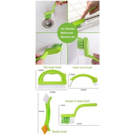 Brosse de Nettoyage pour Carrelage, Brosse pour Joints de Carrelage, Brosse de nettoyage pour fenêtre, Brosse à main,4 pièces (1/4)