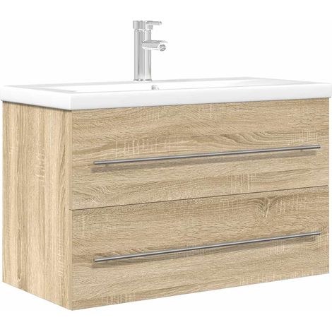 Maison Exclusive - 2-tlg. Badmöbel-Set Sonoma-Eiche Holzwerkstoff