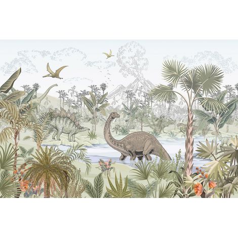 Papier peint panoramique Enfants - Dinosaures - 130 cm x 87 cm (1/2)