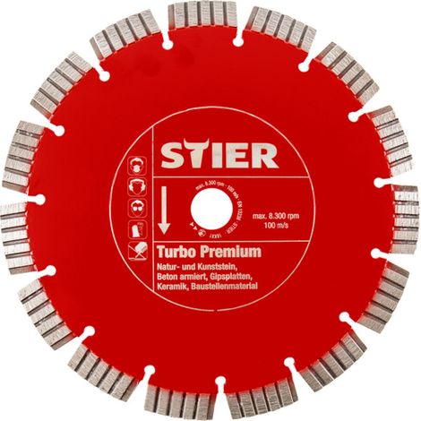 Disque diamant STIER Turbo Premium Ø 400 mm, perçage 20/25,4 mm