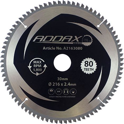 TIMCO -5° Circular Saw Blade - 216 x 30 x 80T