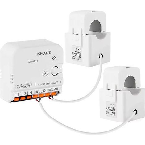 Compteur d'énergie intelligent Tuya Zigbee biphasé 120 A max. avec surveillance de la consommation en temps réel et 2 pinces ampèremétriques (1/5)