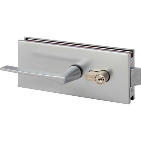 Cerradura para puerta de cristal METALUX con manilla cuadrada y placa rectangular 77x185 mm - NM90451000 (1/3)