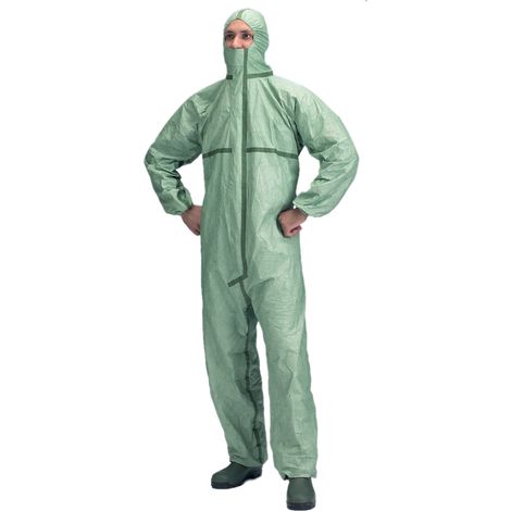 Combinaison jetable Tyvek 600 Plus T2XL/5 – Protection contre produits chimiques et particules – Capuche et poignets élastiqués – CT74V5 – Dupont (1/2)